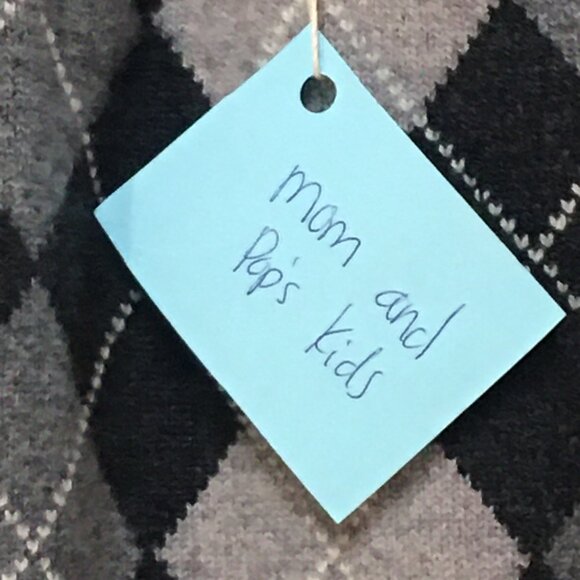 Skirt 100% Wool Girl M 8 Midi Gray Argyle Knit Straight Heavy Mom and Pop's Kids - Picture 2 of 9